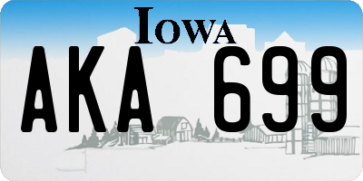 IA license plate AKA699