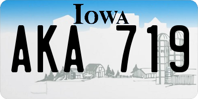 IA license plate AKA719