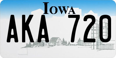 IA license plate AKA720