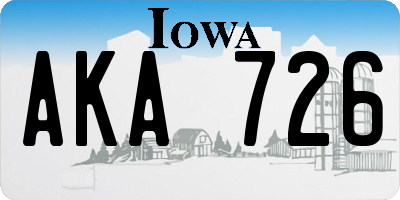 IA license plate AKA726