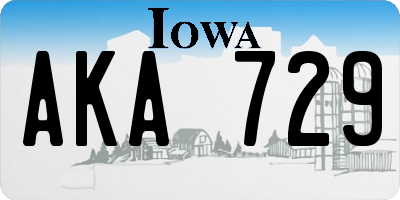 IA license plate AKA729