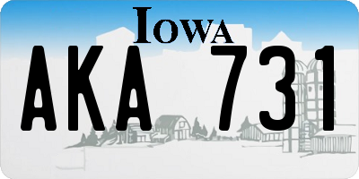 IA license plate AKA731