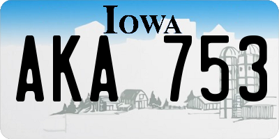 IA license plate AKA753