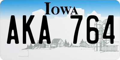 IA license plate AKA764