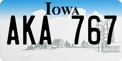 IA license plate AKA767
