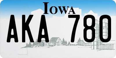 IA license plate AKA780