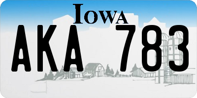 IA license plate AKA783
