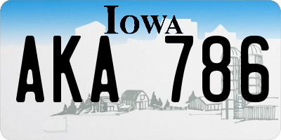 IA license plate AKA786