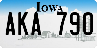 IA license plate AKA790