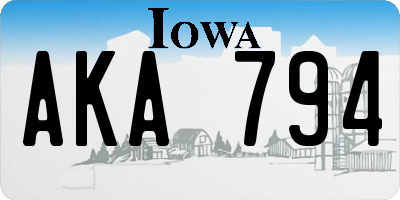 IA license plate AKA794