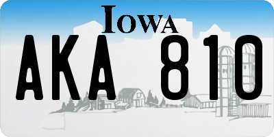 IA license plate AKA810