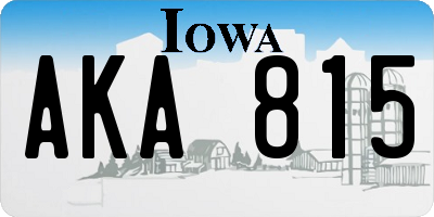IA license plate AKA815