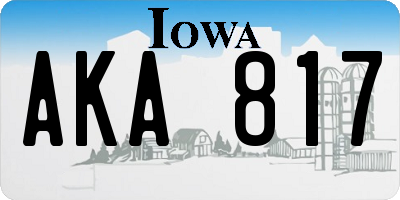 IA license plate AKA817