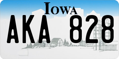 IA license plate AKA828