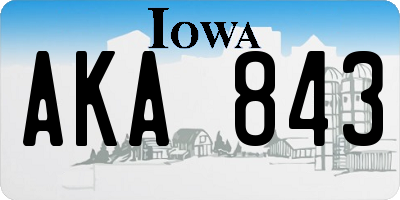IA license plate AKA843