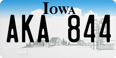 IA license plate AKA844