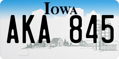 IA license plate AKA845