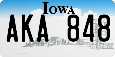 IA license plate AKA848