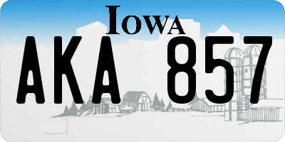 IA license plate AKA857