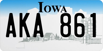 IA license plate AKA861