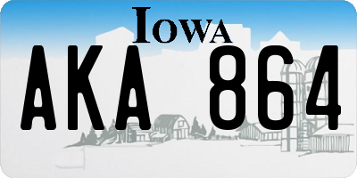 IA license plate AKA864
