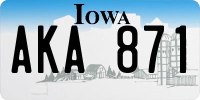 IA license plate AKA871