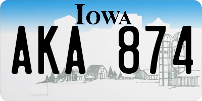 IA license plate AKA874