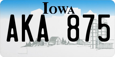 IA license plate AKA875