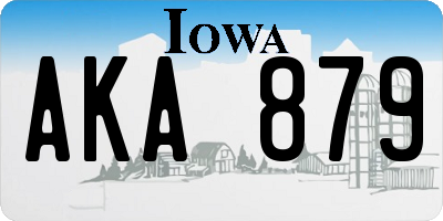 IA license plate AKA879