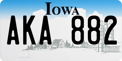 IA license plate AKA882