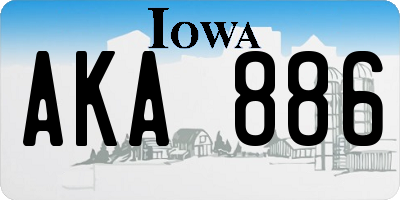 IA license plate AKA886
