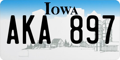 IA license plate AKA897