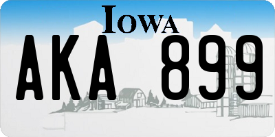 IA license plate AKA899