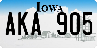 IA license plate AKA905