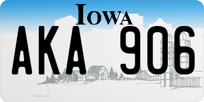 IA license plate AKA906