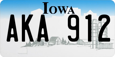 IA license plate AKA912