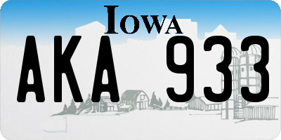 IA license plate AKA933