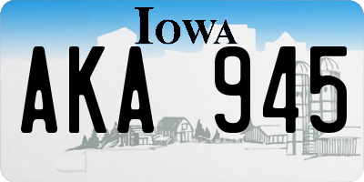 IA license plate AKA945
