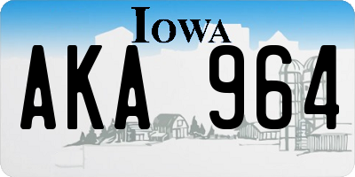 IA license plate AKA964
