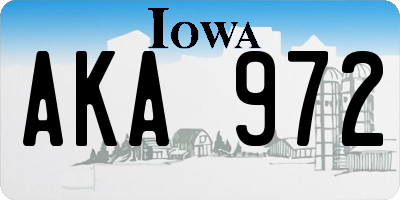 IA license plate AKA972