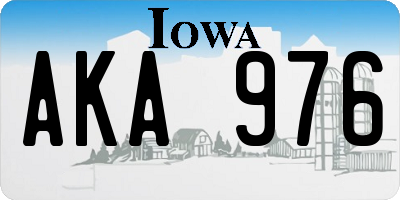 IA license plate AKA976