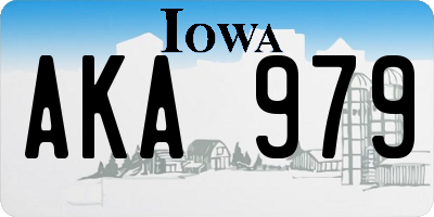 IA license plate AKA979