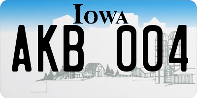 IA license plate AKB004