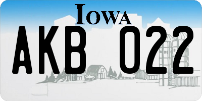 IA license plate AKB022