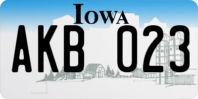IA license plate AKB023