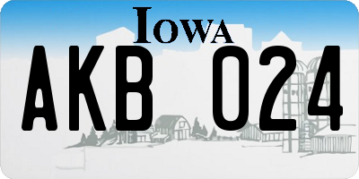 IA license plate AKB024