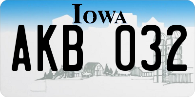 IA license plate AKB032