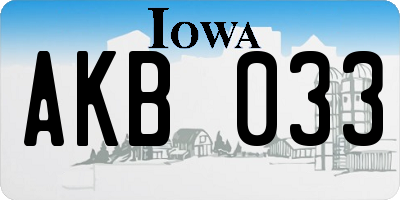 IA license plate AKB033