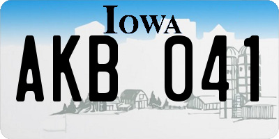IA license plate AKB041