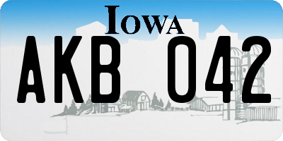 IA license plate AKB042